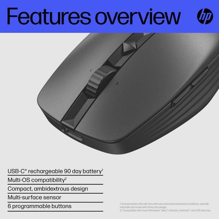 HP Ratón 715 Inalámbrico Multidispositivo 3000Dpi Recargable Negro 6 HP Ratón 715 Inalámbrico Multidispositivo 3000Dpi Recargable Negro 6