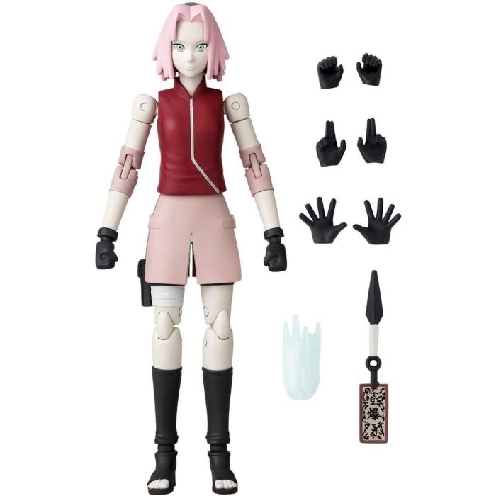 Bandai Figura Anime Heroes Naruto Haruno, 20+ puntos de articulación, detalle increíble, 15.5x25.5x5.5 cm 1