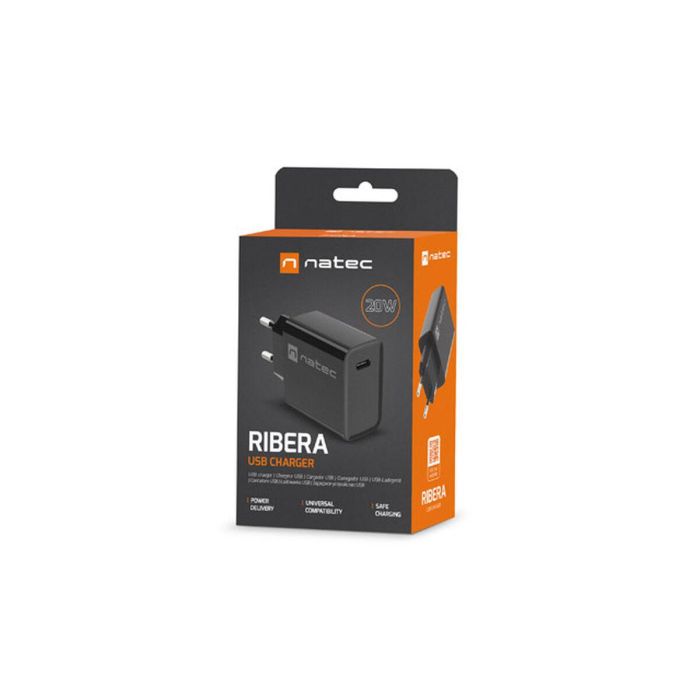 Cargador de Pared Natec NUC-2060 RIBERA Negro 20 W 0 Cargador de Pared Natec NUC-2060 RIBERA Negro 20 W 0