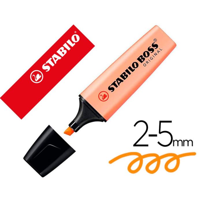 Rotulador Stabilo Boss Fluorescente 70 Pastel Naranja Palido 10 unidades