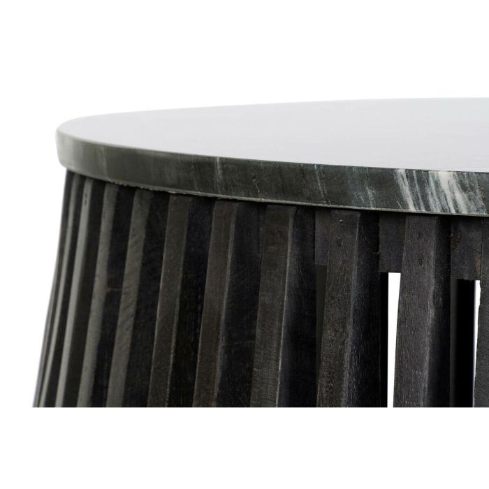 Mesa auxiliar DKD Home Decor Negro Mármol 90 x 90 x 45 cm Madera de mango 1