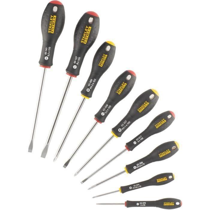 Juego de 10 Destornilladores - STANLEY FATMAX - FMHT65439-0 - Electricista + Mecánico + Phillips + Probador 1 Juego de 10 Destornilladores - STANLEY FATMAX - FMHT65439-0 - Electricista + Mecánico + Phillips + Probador 1