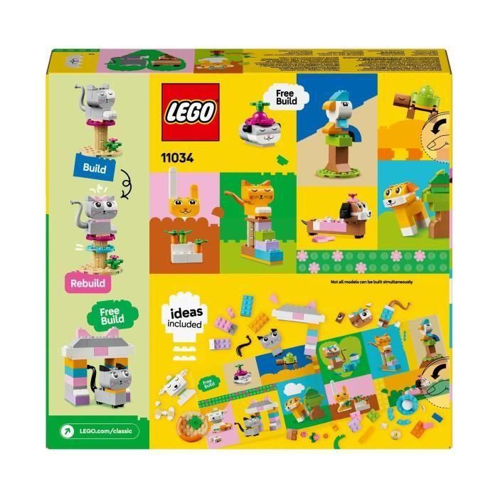 LEGO 11034 Classic Creative Pets, Juguete de Animales, Modelo de Perro, Gato, Conejo, Hámster y Pájaro 5 LEGO 11034 Classic Creative Pets, Juguete de Animales, Modelo de Perro, Gato, Conejo, Hámster y Pájaro 5
