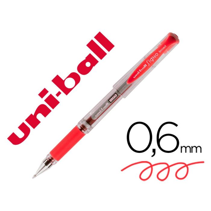 Boligrafo Uni-Ball Um-153 Signo Broad Rojo 1 mm Tinta Gel 12 unidades