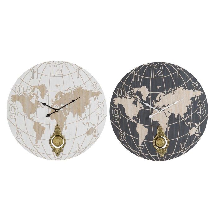 Reloj Pared Vintage DKD Home Decor Beige Negro 8 x 58 x 58 cm (2 Unidades) Reloj Pared Vintage DKD Home Decor Beige Negro 8 x 58 x 58 cm (2 Unidades)