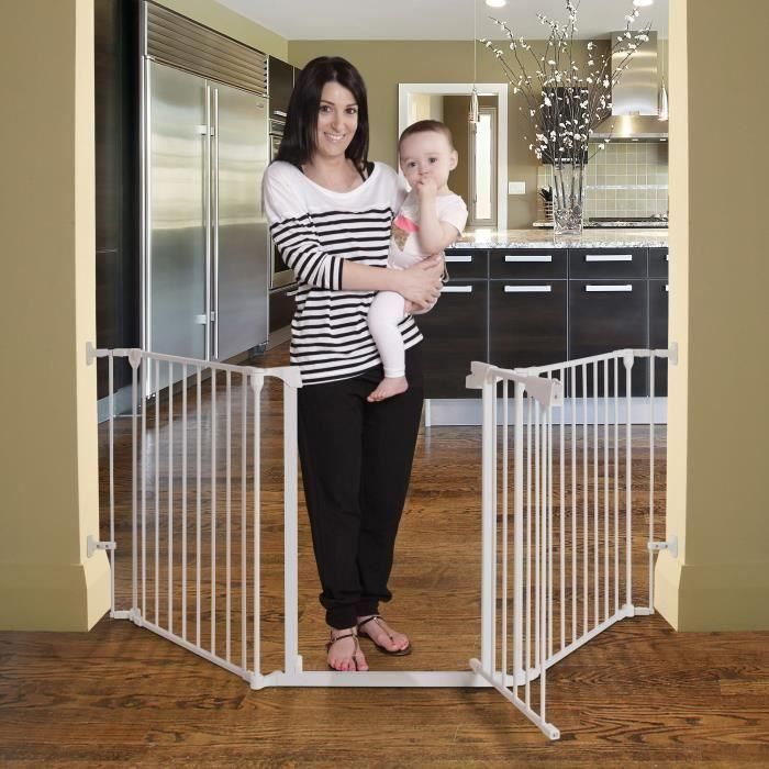 Barrera de seguridad - DREAMBABY - NEWPORT - 3 paneles - 85,5-200 x 74 cm - Bidireccional - Blanco 2 Barrera de seguridad - DREAMBABY - NEWPORT - 3 paneles - 85,5-200 x 74 cm - Bidireccional - Blanco 2
