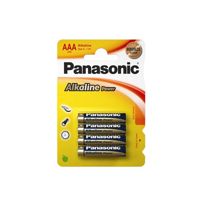 Panasonic Pila Alkalina Bronze AAA LR03 1,5V Blister 4 Unid. Ø10,5x44,5mm