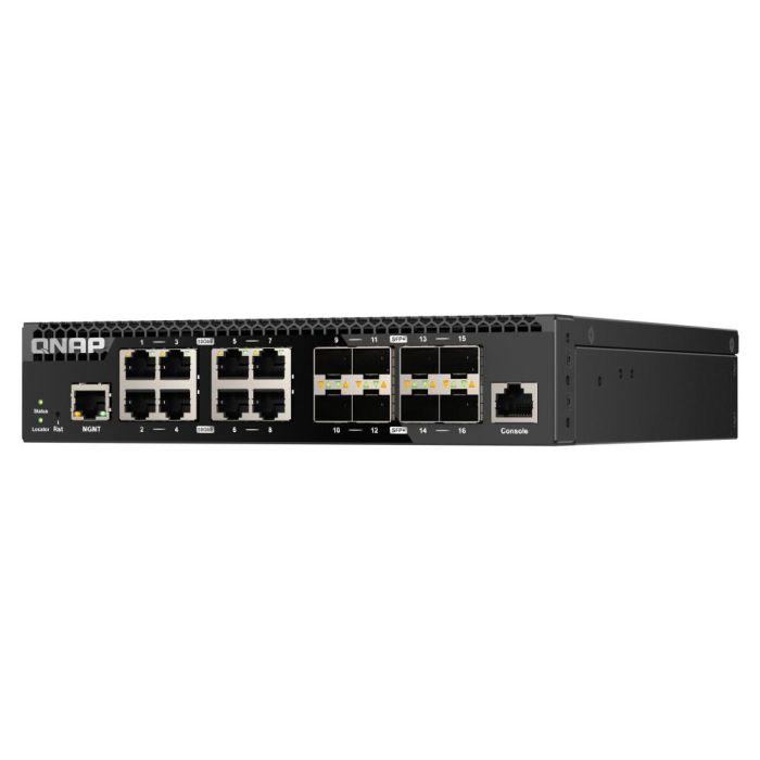 Qnap Qsw - M3216R - 8S8T Switch Conmutador 16 Puertos Gestionado 10 Gigabit Ethernet Layer 2 Montaje en Rack 320 Gbps QoS ACL VLAN 1