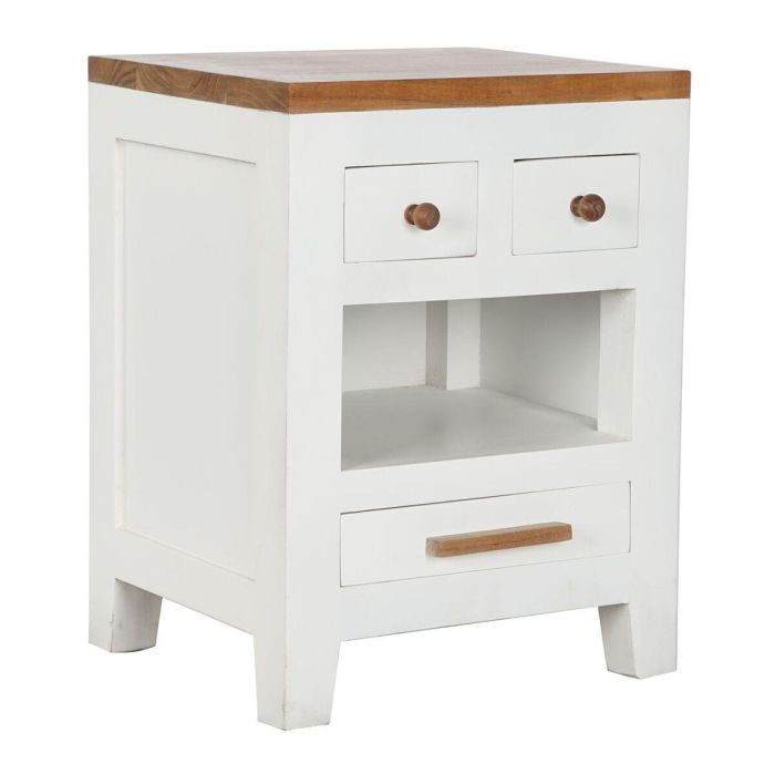 Mesita de Noche DKD Home Decor Blanco Marrón Acacia Madera de mango 45 x 40 x 60 cm 0 Mesita de Noche DKD Home Decor Blanco Marrón Acacia Madera de mango 45 x 40 x 60 cm 0