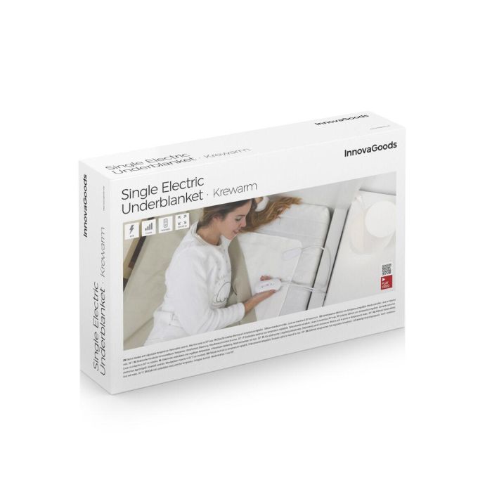 Calientacamas Eléctrico Individual Krewarm InnovaGoods 60 W 80 x 150 cm Blanco 1 Calientacamas Eléctrico Individual Krewarm InnovaGoods 60 W 80 x 150 cm Blanco 1