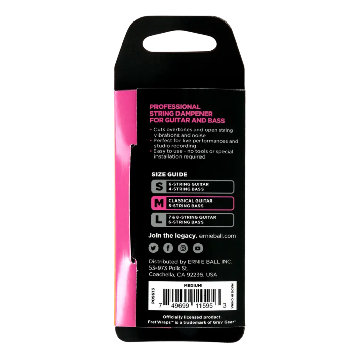 Ernieball Muteador Fretwraps Md Ernieball Accesorio Amortiguador de Cuerdas para Guitarra y Bajo 1 Ernieball Muteador Fretwraps Md Ernieball Accesorio Amortiguador de Cuerdas para Guitarra y Bajo 1