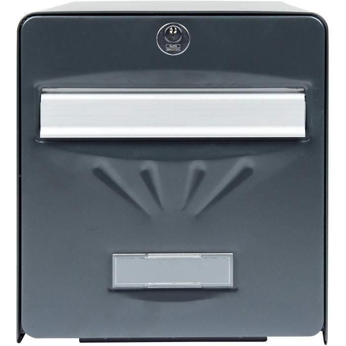 BURG WACHTER Buzón balneal de acero galvanizado - Puerta trasera de cristal - Gris antracita 1 BURG WACHTER Buzón balneal de acero galvanizado - Puerta trasera de cristal - Gris antracita 1