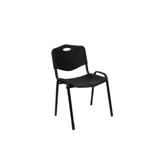Silla Piqueras Y Crespo Robledo Confidente Ergonomica Apilable Estructura Negra Asiento Y Respaldo Pvc Negro Pack De 2