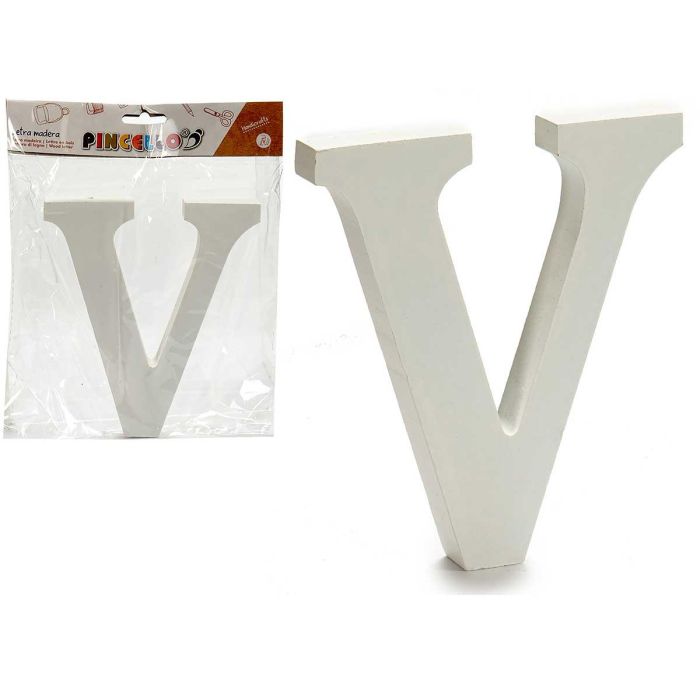 Letra V Madera Blanca 1.8x15 cm - Pincello (12 Unidades) Letra V Madera Blanca 1.8x15 cm - Pincello (12 Unidades)