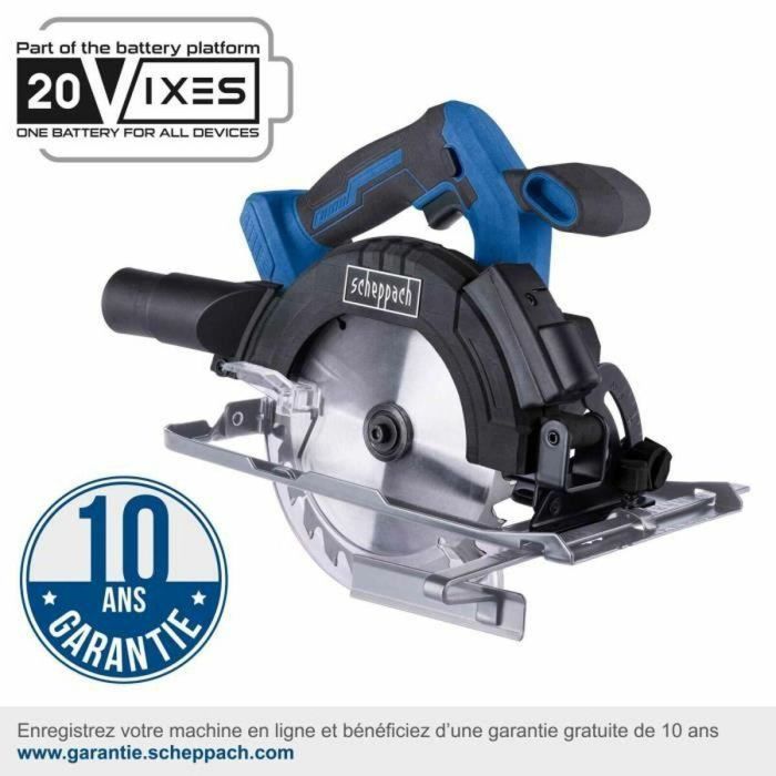 Scheppach C-HCS165-X Sierra circular 20V IXES 165mm, corte 53mm/90°, 4300rpm, sin batería ni cargador 5