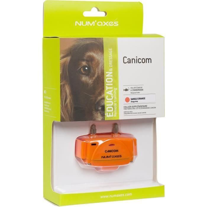 NUM'AXES Collar de Adiestramiento CANICOM Adicional para Mandos Canicom con Pitidos y Estimulación Electrostática Naranja Fluo 1 NUM'AXES Collar de Adiestramiento CANICOM Adicional para Mandos Canicom con Pitidos y Estimulación Electrostática Naranja Fluo 1