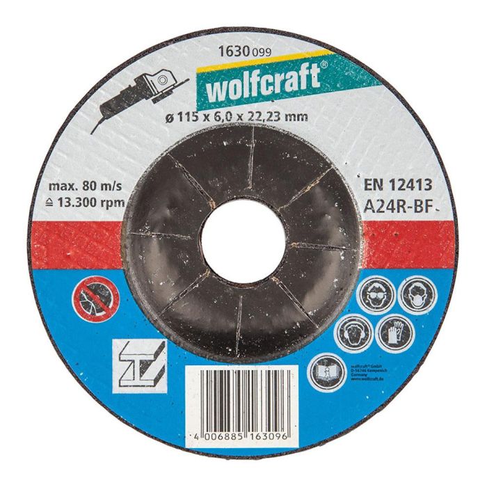Wolfcraft Disco Desbaste Ø 115 x 6,0 x 22,23 mm para Amoladoras Angulares, Repaso de Soldaduras y Fundiciones de Acero 0 Wolfcraft Disco Desbaste Ø 115 x 6,0 x 22,23 mm para Amoladoras Angulares, Repaso de Soldaduras y Fundiciones de Acero 0