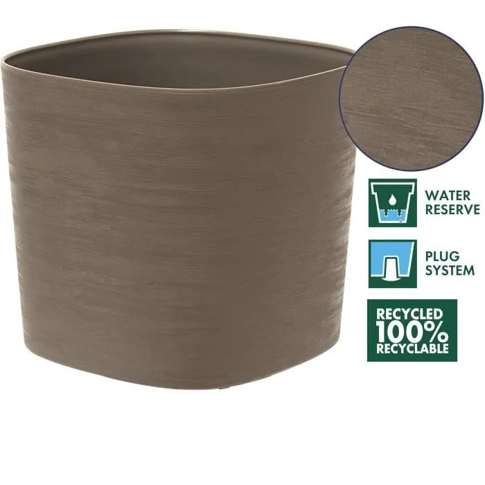 Garden Id Maceta con reserva de agua 08310307 Taupe 40 x 40 cm 100% residuos domésticos 100% reciclable 1