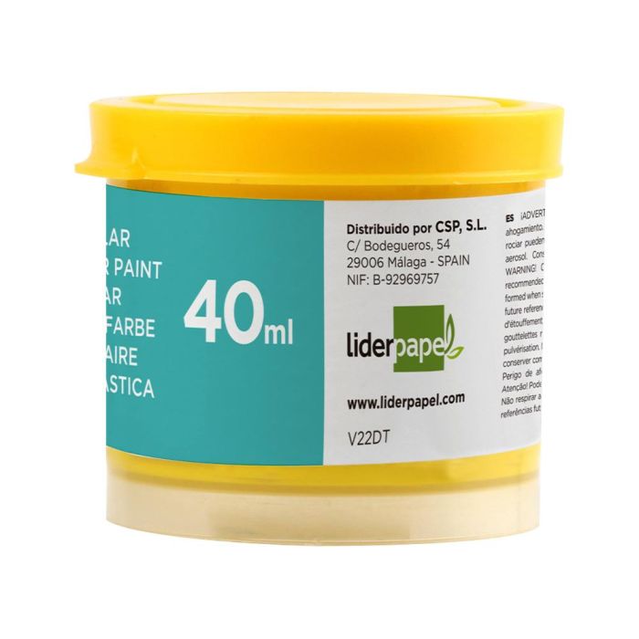 Tempera Liderpapel Escolar 40 mL Amarillo 5 unidades 1