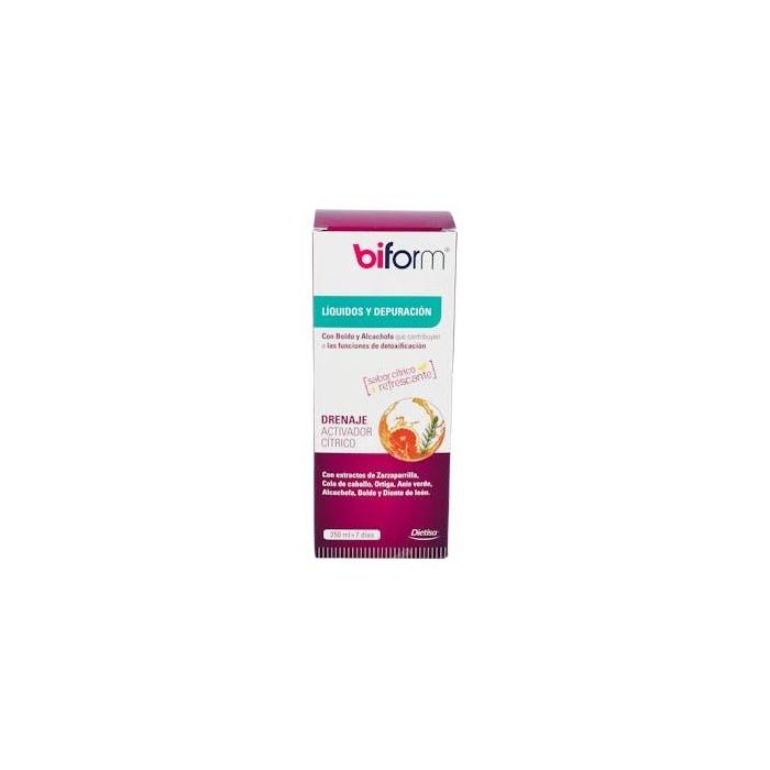 Biform Drenaje Activador Cítrico Sin Fucus Depurativo Con Alcachofa, Cola de Caballo y Diente de León 250ml