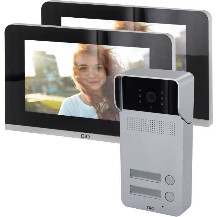 Kit de intercomunicación multiapartamento - DiO CONNECTED HOME - Unidad exterior 2 botones - 2 pantallas 7Kit de intercomunicación multiapartamento - D 0 Kit de intercomunicación multiapartamento - DiO CONNECTED HOME - Unidad exterior 2 botones - 2 pantallas 7Kit de intercomunicación multiapartamento - D 0