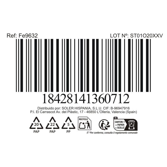 Inde Tarro Cocina 'Faro', Ø11 x 20.8 cm - Ancho 12.4 cm, Alto 21.9 cm, Largo 12.3 cm, Peso 18.8 kg (24 Unidades)