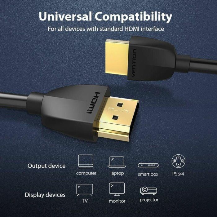 Cable HDMI Vention AAIBI 3 m Negro 1 Cable HDMI Vention AAIBI 3 m Negro 1