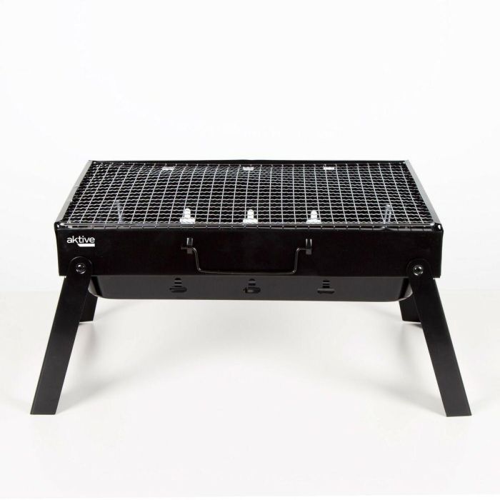 Barbacoa Portátil Aktive Rectangular Negro 50 x 23 x 30 cm (2 Unidades) 5 Barbacoa Portátil Aktive Rectangular Negro 50 x 23 x 30 cm (2 Unidades) 5