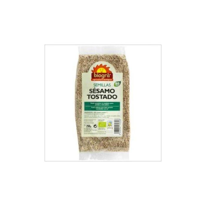 BIOGRA Sésamo Tostado Bio 250g - Semillas de Sésamo Ecológico para Ensaladas y Postres, Sin Lactosa y Vegano