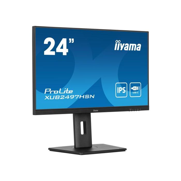 Iiyama Pantalla XUB2497HSN-B2 24" IPS Full HD USB-C Dock RJ45 Negro 2