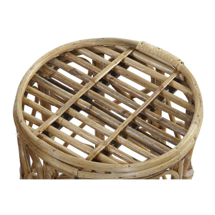 DKD Home Decor Mesita Auxiliar Balines Mimbre Natural 38 x 43.4 x 38 cm Set de 3 2
