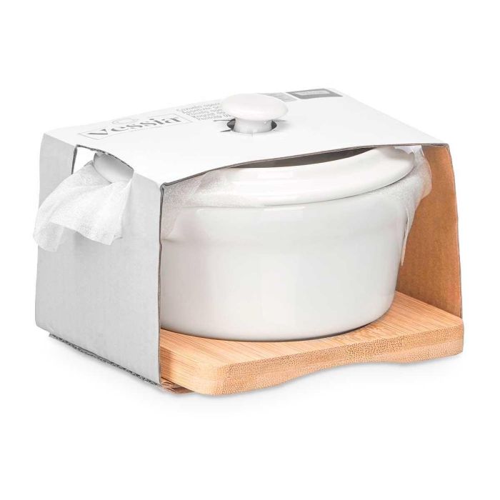 Cazuela Ceramica Redonda Con Base Bambu Vessia 13X8CM (24 Unidades) 2 Cazuela Ceramica Redonda Con Base Bambu Vessia 13X8CM (24 Unidades) 2