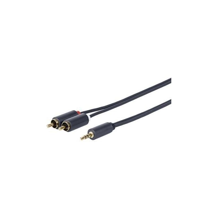 Vivolink 3.5m - 2xRCA M-M 5m Cable de Audio de Alta Calidad, Conectores Dorados y Blindaje de Aluminio para Condiciones Exigentes