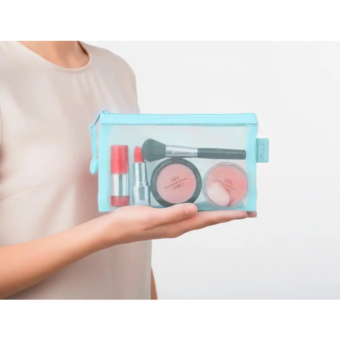 Liderpapel Bolsa Zipper Bag Poliéster Transpirable Multiusos DIN A6 Azul Pastel 110x200x3 mm 6