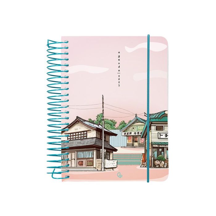 Agenda Espiral Liderpapel Santorini A6 2025 Dia Pagina 4 Diseños Surtidos Papel 60 gr 8 unidades 3