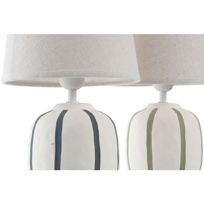 Lampara Sobremesa Urban DKD Home Decor Blanco Verde 20 x 34 x 20 cm (6 Unidades) 2 Lampara Sobremesa Urban DKD Home Decor Blanco Verde 20 x 34 x 20 cm (6 Unidades) 2