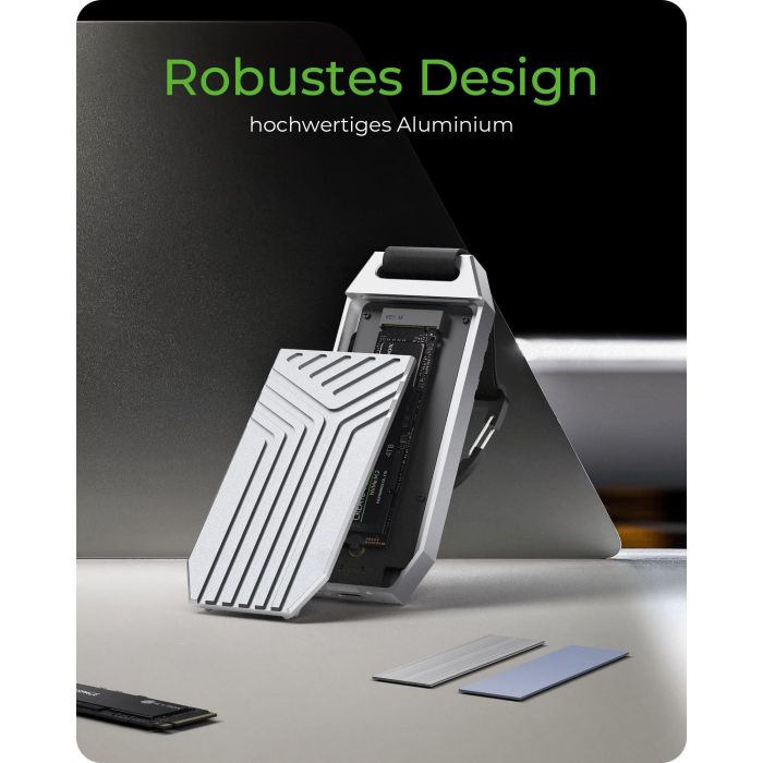 ICY BOX IB-1919M-C42 Caja Externa USB4 para M.2 NVMe SSD de Aluminio, 40 Gbit/s, Plata 3