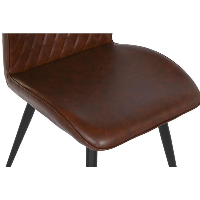 DKD Home Decor Silla 51 x 87 x 48 cm Marron Oscuro Negro (4 Unidades) 1