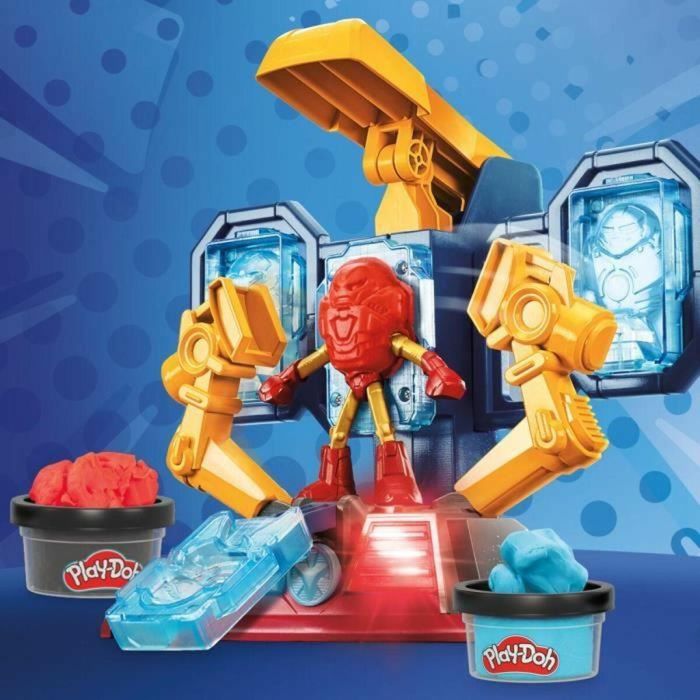 HASBRO Laboratorio de armaduras Iron Man Marvel Play-Doh para moldear plastilina, figura de acción con luces y sonidos, 227g 3