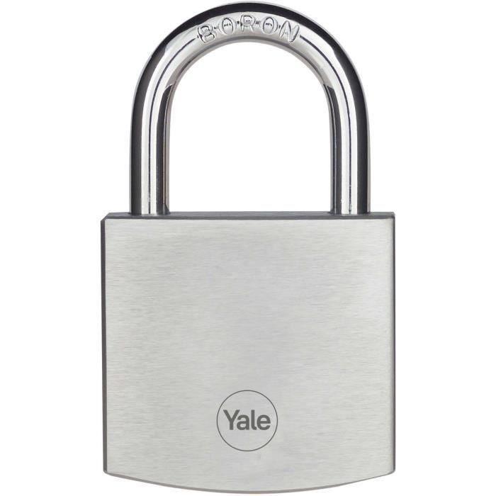 Yale Y120DB/50/127/1 Candado de latón cromado 50 mm con alta resistencia a la intemperie y 3 llaves reversibles Yale Y120DB/50/127/1 Candado de latón cromado 50 mm con alta resistencia a la intemperie y 3 llaves reversibles