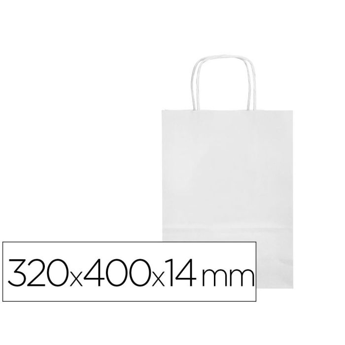 Bolsa Papel Q-Connect Celulosa Blanco L Con Asa Retorcida 320x400x14 mm 25 unidades