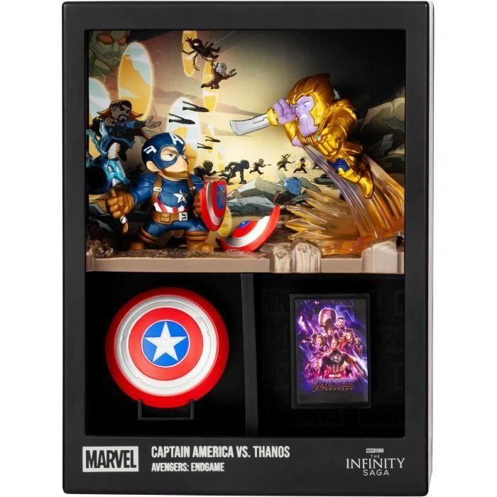 FANDROP FAN0630996920688 Figura Star Wars Capitán América vs Thanos, Vitrina Escena Culto + Mini Póster - 18 cm 3