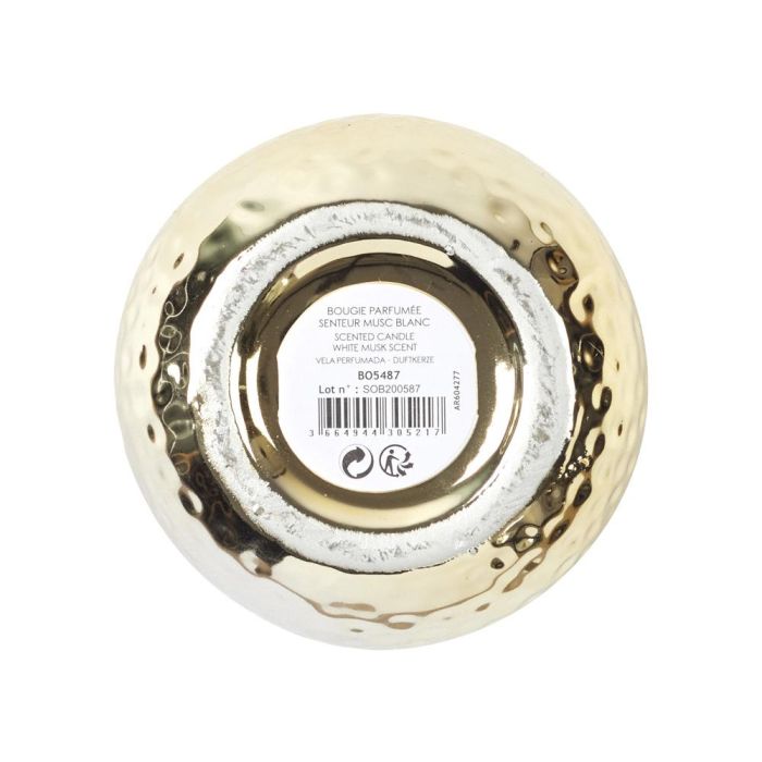 Home Deco Factory Vela Martilleada Dorada, Aroma Almizcle, 9 cm 1