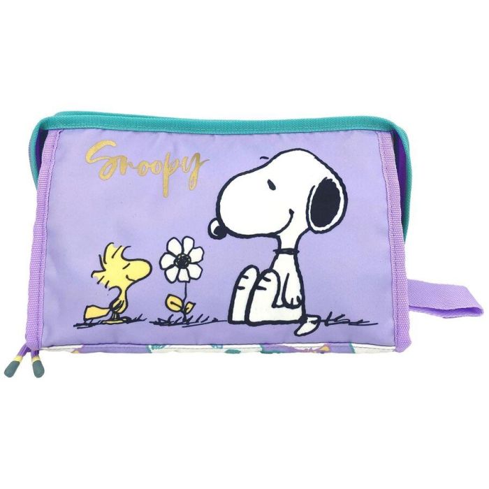 CYP BRANDS Neceser Snoopy de Gran Capacidad, 25x16.5x14cm, con Interior Forrado y Compartimentos, Cierre Cremallera