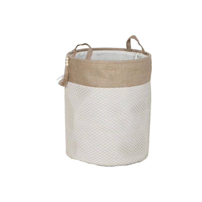 Cesta Ropa  DKD Home Decor Natural Crema 38 x 48 x 38 cm (2 Unidades)