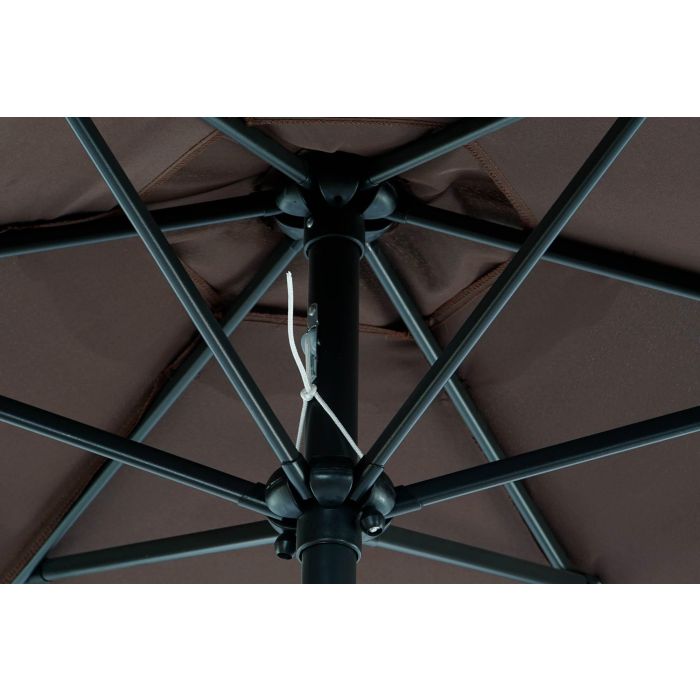 DKD Home Decor Parasol Sunlla Plegable Desmontable Marrón y Negro de Acero y Poliéster 270x270x250 cm para Terraza y Jardín 2 DKD Home Decor Parasol Sunlla Plegable Desmontable Marrón y Negro de Acero y Poliéster 270x270x250 cm para Terraza y Jardín 2
