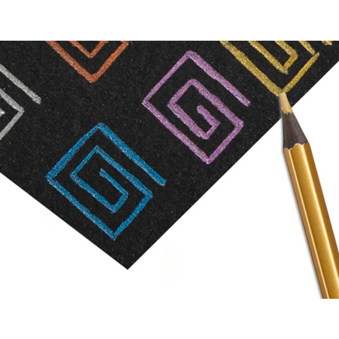 Carioca Lápices de Colores Metalizados Hexagonal Mina 3,3 mm Caja de 12 Colores Surtidos para Manualidades 3