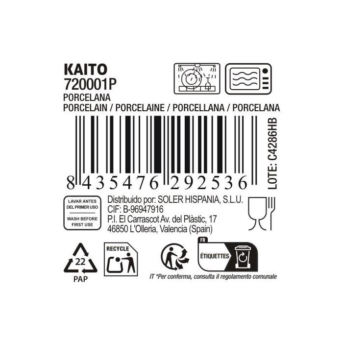 La Mediterranea Bol Aperitivo Japonés Ø 11.5 x 6 cm, Surtido 6 Diseños Relieve "Kaito" 15