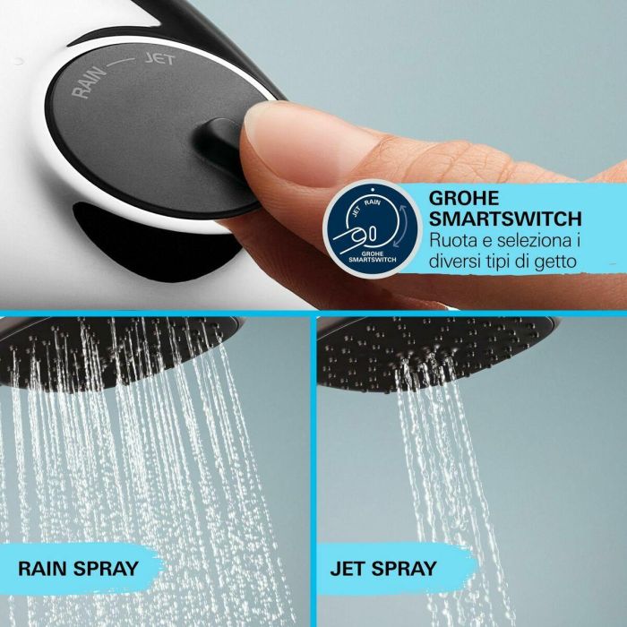 Grohe 26698001 Columna de Ducha Vitalio Comfort 250 con Desviador Manual, Ahorro de Agua, Cromo 4