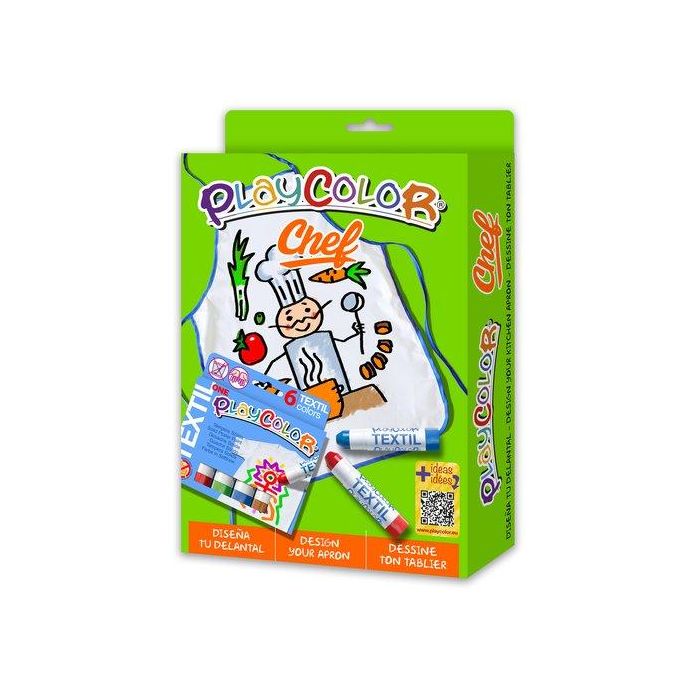 Tempera Instant Solida Playcolor One Textil Pack Chef (Tempera+Delantal)